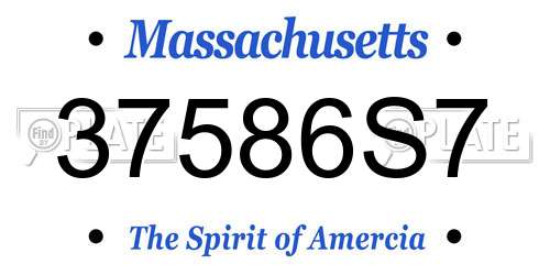 37586S7 Massachusetts License Plate