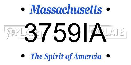 3759IA Massachusetts License Plate