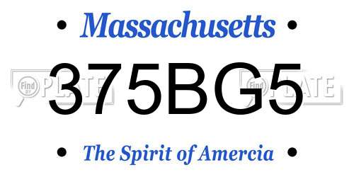 375BG5 Massachusetts License Plate