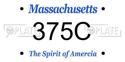 375C Massachusetts License Plate