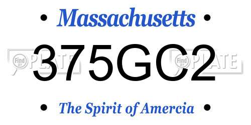 375GC2 Massachusetts License Plate