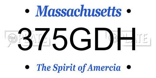 375GDH Massachusetts License Plate