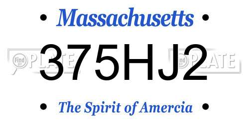 375HJ2 Massachusetts License Plate