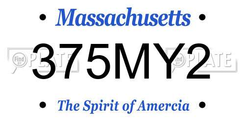 375MY2 Massachusetts License Plate