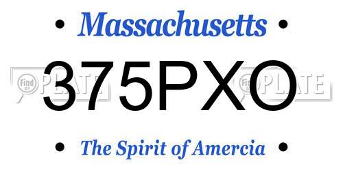 375PXO Massachusetts License Plate