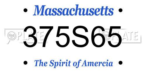 375S65 Massachusetts License Plate