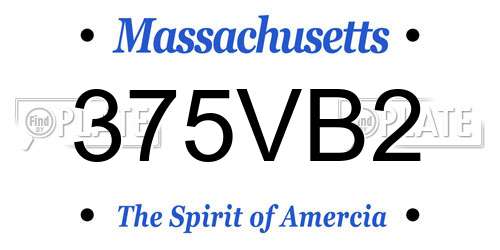 375VB2 Massachusetts License Plate