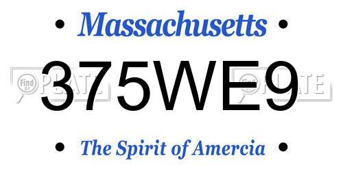 375WE9 Massachusetts License Plate