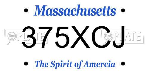 375XCJ Massachusetts License Plate