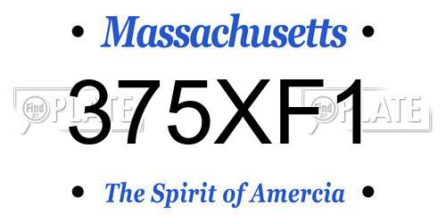 375XF1 Massachusetts License Plate