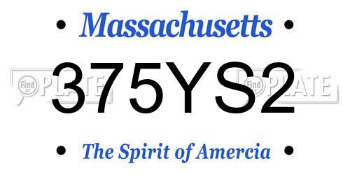 375YS2 Massachusetts License Plate