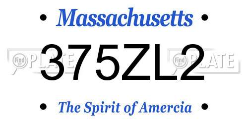 375ZL2 Massachusetts License Plate