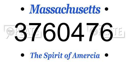 3760476 Massachusetts License Plate