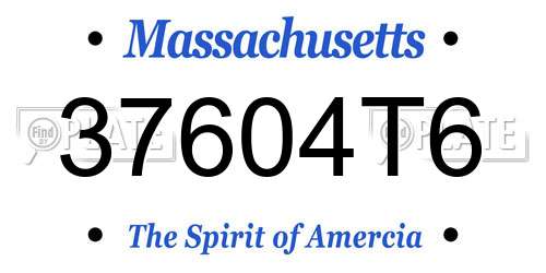 37604T6 Massachusetts License Plate