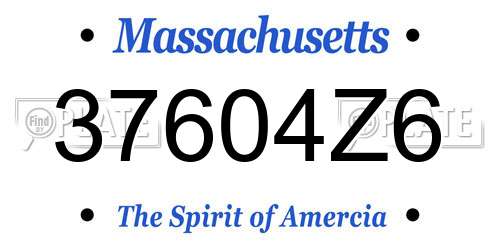 37604Z6 Massachusetts License Plate