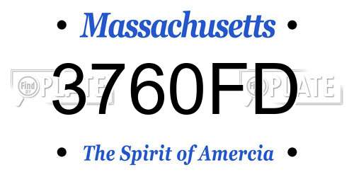 3760FD Massachusetts License Plate