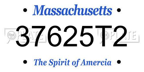 37625T2 Massachusetts License Plate
