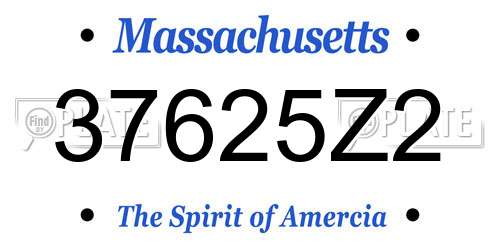 37625Z2 Massachusetts License Plate