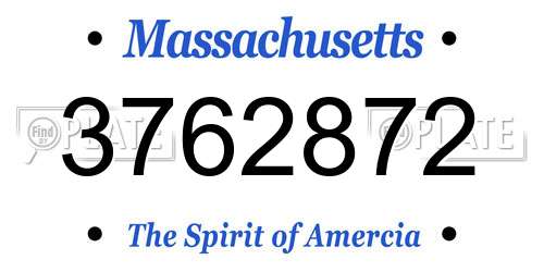 3762872 Massachusetts License Plate