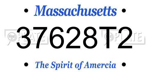 37628T2 Massachusetts License Plate