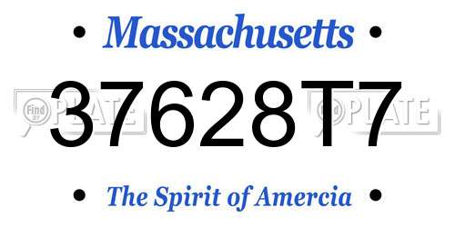 37628T7 Massachusetts License Plate