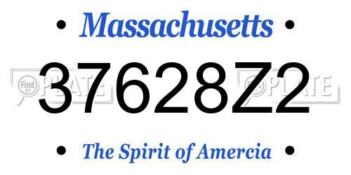 37628Z2 Massachusetts License Plate