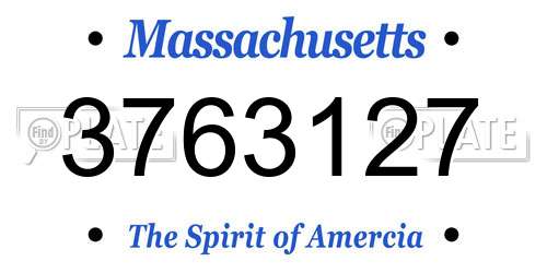 3763127 Massachusetts License Plate