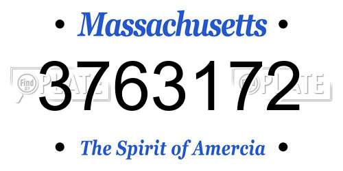 3763172 Massachusetts License Plate