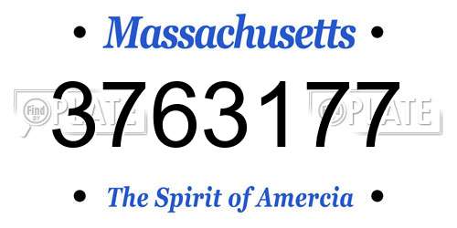 3763177 Massachusetts License Plate