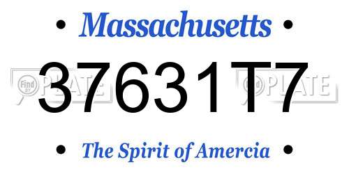 37631T7 Massachusetts License Plate