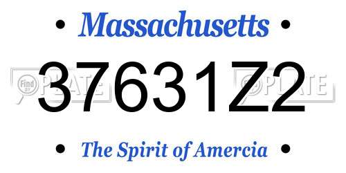 37631Z2 Massachusetts License Plate