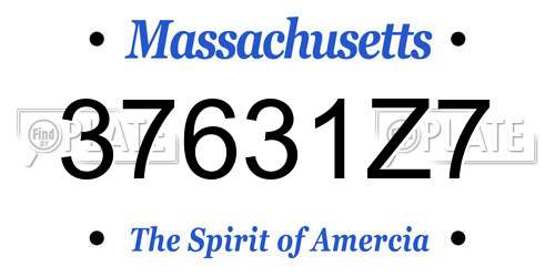 37631Z7 Massachusetts License Plate