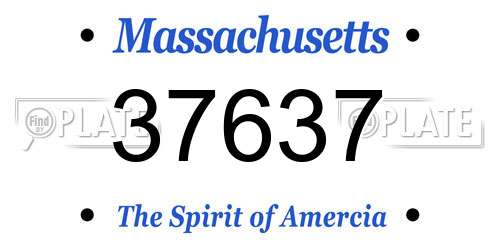 37637 Massachusetts License Plate