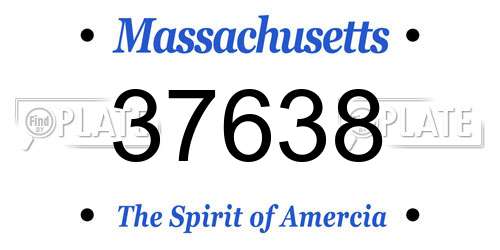 37638 Massachusetts License Plate