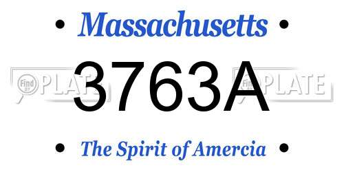 3763A Massachusetts License Plate