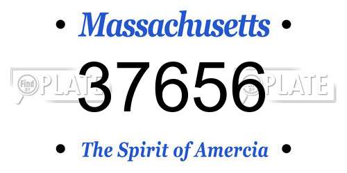 37656 Massachusetts License Plate