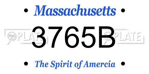 3765B Massachusetts License Plate