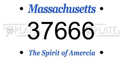 37666 Massachusetts License Plate