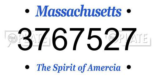 3767527 Massachusetts License Plate
