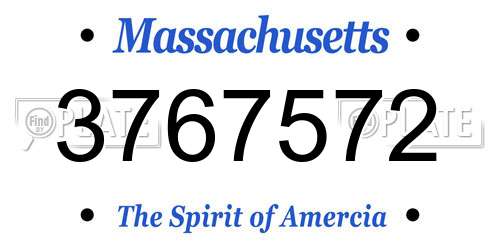 3767572 Massachusetts License Plate