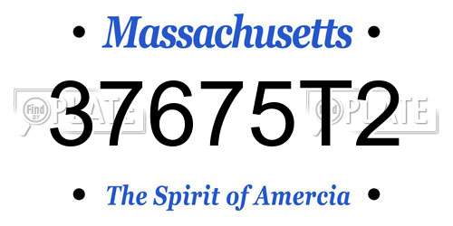 37675T2 Massachusetts License Plate