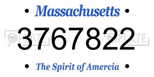 3767822 Massachusetts License Plate