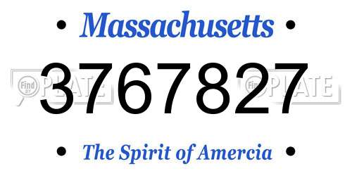 3767827 Massachusetts License Plate