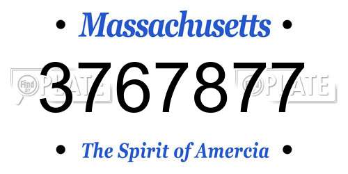 3767877 Massachusetts License Plate
