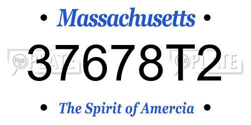 37678T2 Massachusetts License Plate