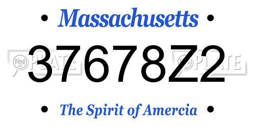 37678Z2 Massachusetts License Plate