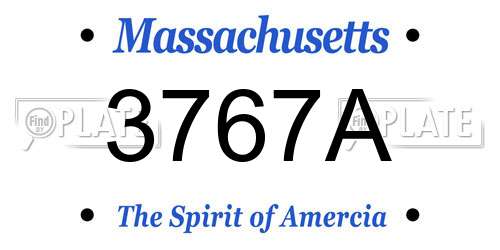 3767A Massachusetts License Plate