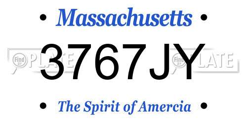 3767JY Massachusetts License Plate