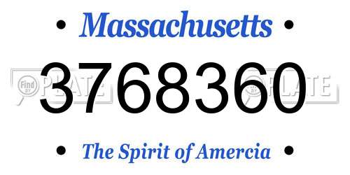 3768360 Massachusetts License Plate