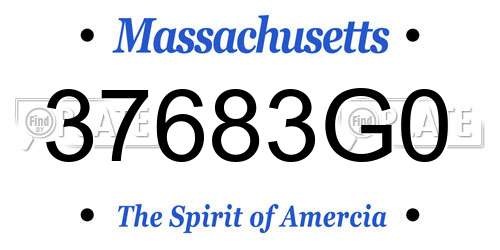 37683G0 Massachusetts License Plate